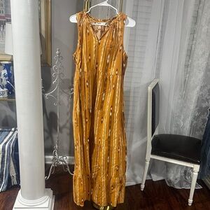 Sonoma Sleeveless Orange Patterned Maxi Dress